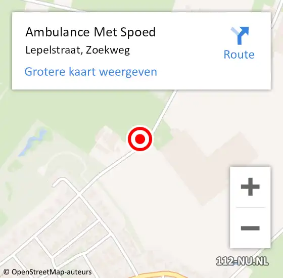 Locatie op kaart van de 112 melding: Ambulance Met Spoed Naar Lepelstraat, Zoekweg op 20 juni 2016 18:41