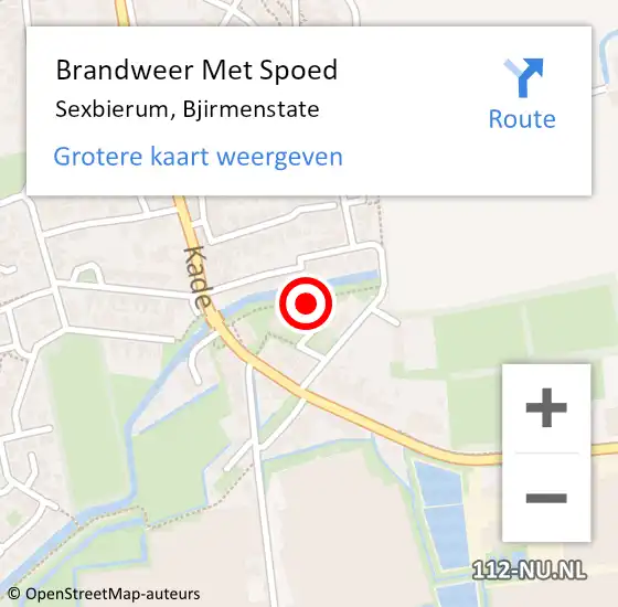 Locatie op kaart van de 112 melding: Brandweer Met Spoed Naar Sexbierum, Bjirmenstate op 20 juni 2016 19:12