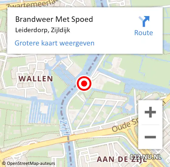 Locatie op kaart van de 112 melding: Brandweer Met Spoed Naar Leiderdorp, Zijldijk op 20 juni 2016 19:16