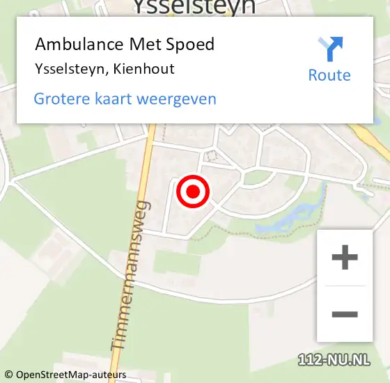 Locatie op kaart van de 112 melding: Ambulance Met Spoed Naar Ysselsteyn, Kienhout op 18 december 2013 19:32