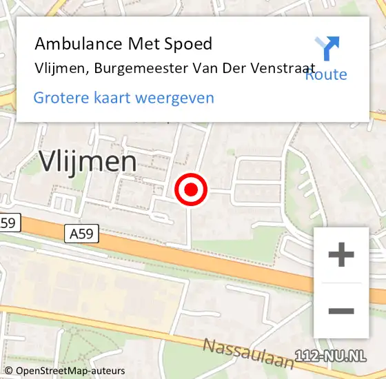 Locatie op kaart van de 112 melding: Ambulance Met Spoed Naar Vlijmen, Burgemeester Van Der Venstraat op 20 juni 2016 19:39