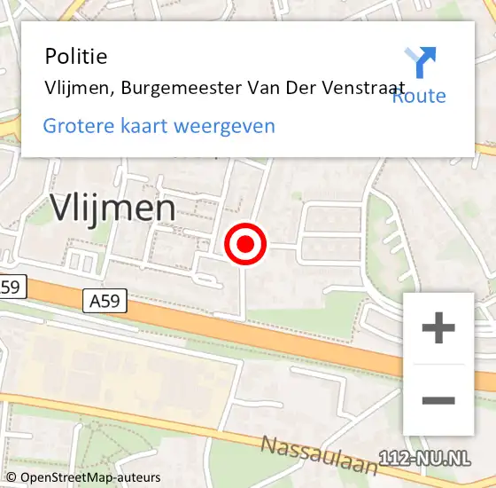 Locatie op kaart van de 112 melding: Politie Vlijmen, Burgemeester Van Der Venstraat op 20 juni 2016 19:45