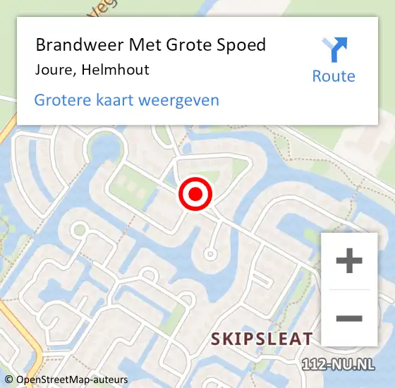 Locatie op kaart van de 112 melding: Brandweer Met Grote Spoed Naar Joure, Helmhout op 20 juni 2016 20:56