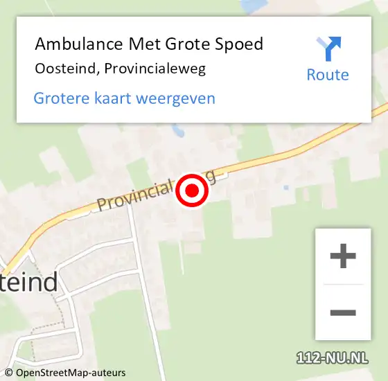 Locatie op kaart van de 112 melding: Ambulance Met Grote Spoed Naar Oosteind, Provincialeweg op 20 juni 2016 20:59