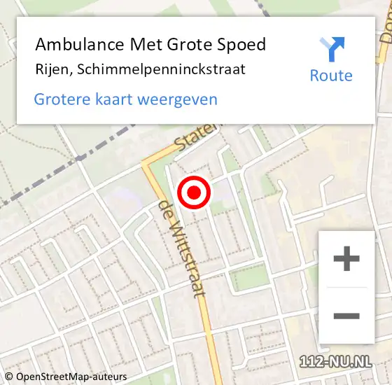 Locatie op kaart van de 112 melding: Ambulance Met Grote Spoed Naar Rijen, Schimmelpenninckstraat op 20 juni 2016 22:58