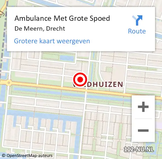 Locatie op kaart van de 112 melding: Ambulance Met Grote Spoed Naar De Meern, Drecht op 20 juni 2016 23:20