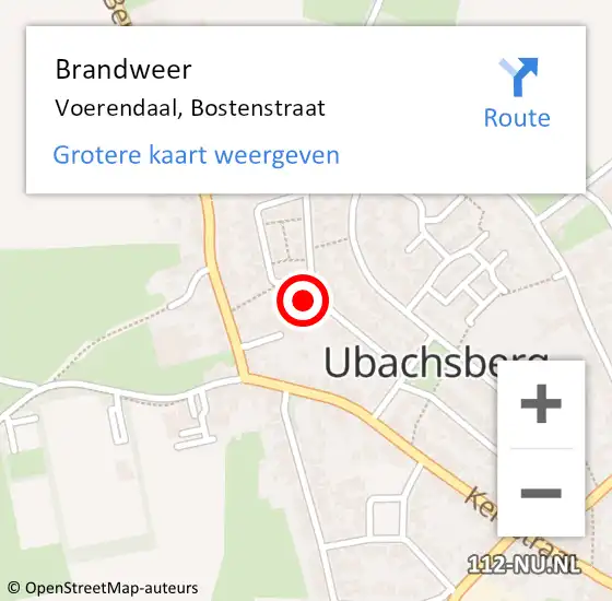 Locatie op kaart van de 112 melding: Brandweer Voerendaal, Bostenstraat op 18 december 2013 20:01