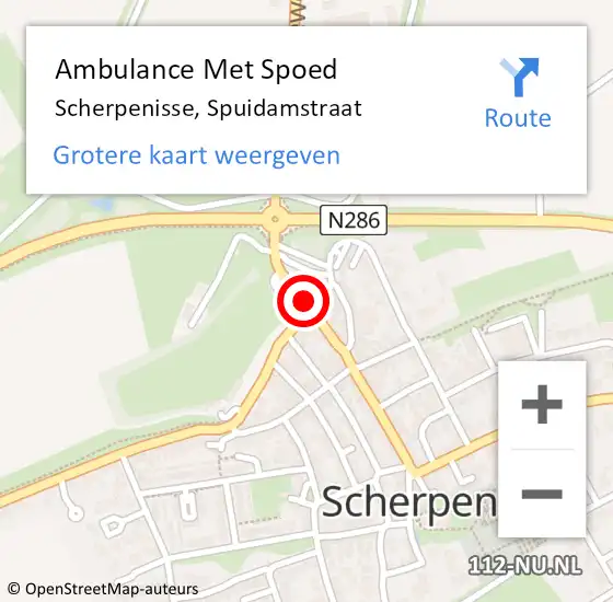 Locatie op kaart van de 112 melding: Ambulance Met Spoed Naar Scherpenisse, Spuidamstraat op 21 juni 2016 07:14