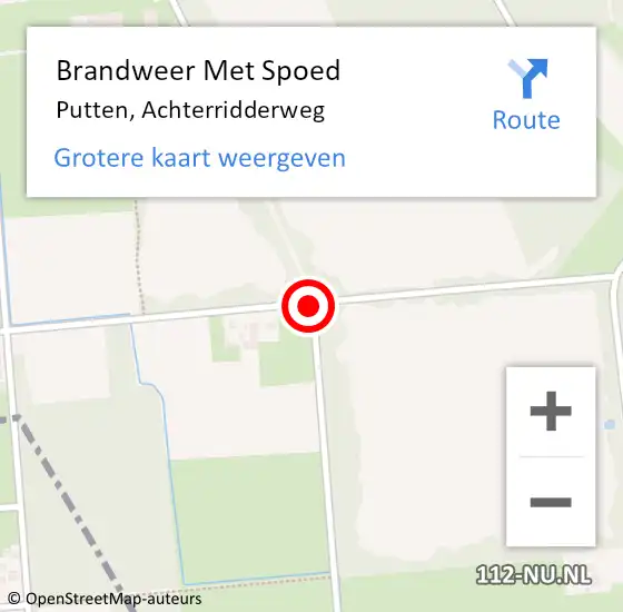 Locatie op kaart van de 112 melding: Brandweer Met Spoed Naar Putten, Achterridderweg op 21 juni 2016 07:56