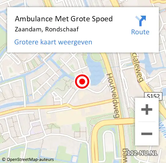 Locatie op kaart van de 112 melding: Ambulance Met Grote Spoed Naar Zaandam, Rondschaaf op 21 juni 2016 09:40