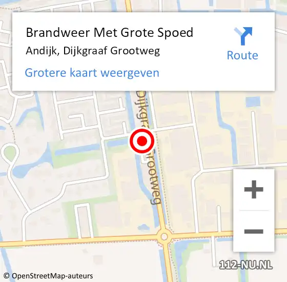 Locatie op kaart van de 112 melding: Brandweer Met Grote Spoed Naar Andijk, Dijkgraaf Grootweg op 21 juni 2016 10:17