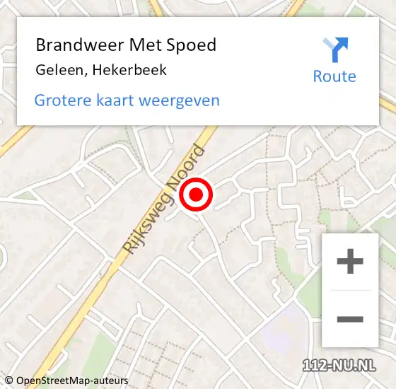 Locatie op kaart van de 112 melding: Brandweer Met Spoed Naar Geleen, Hekerbeek op 21 juni 2016 11:07