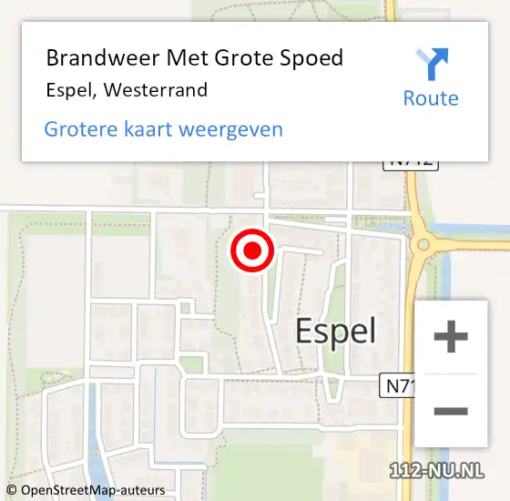 Locatie op kaart van de 112 melding: Brandweer Met Grote Spoed Naar Espel, Westerrand op 21 juni 2016 11:58