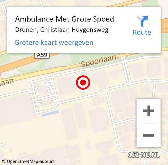 Locatie op kaart van de 112 melding: Ambulance Met Grote Spoed Naar Drunen, Christiaan Huygensweg op 21 juni 2016 14:31