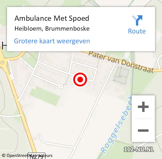 Locatie op kaart van de 112 melding: Ambulance Met Spoed Naar Heibloem, Brummenboske op 18 december 2013 21:17