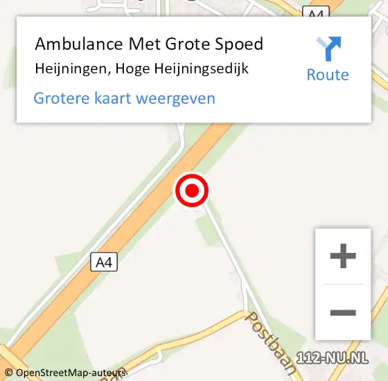 Locatie op kaart van de 112 melding: Ambulance Met Grote Spoed Naar Heijningen, Hoge Heijningsedijk op 21 juni 2016 15:37