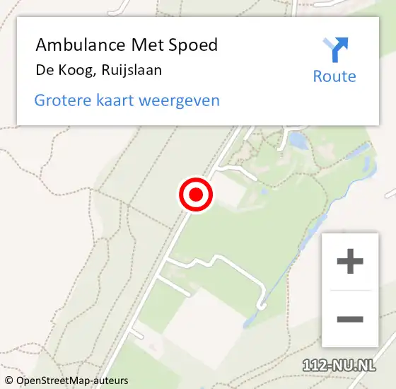 Locatie op kaart van de 112 melding: Ambulance Met Spoed Naar De Koog, Ruijslaan op 21 juni 2016 16:21