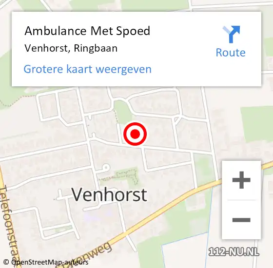 Locatie op kaart van de 112 melding: Ambulance Met Spoed Naar Venhorst, Ringbaan op 21 juni 2016 17:22