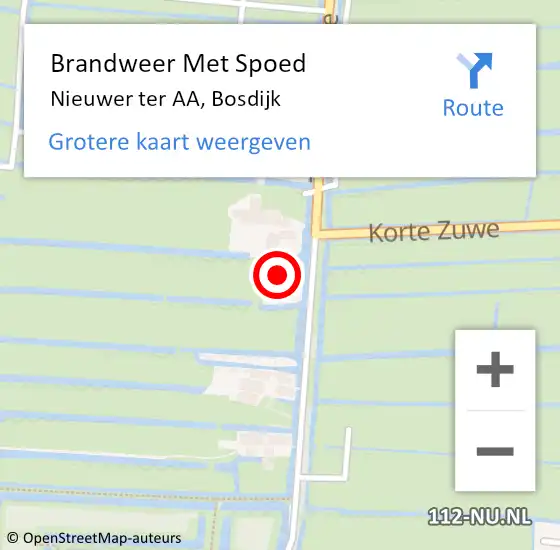 Locatie op kaart van de 112 melding: Brandweer Met Spoed Naar Nieuwer ter AA, Bosdijk op 18 december 2013 21:48