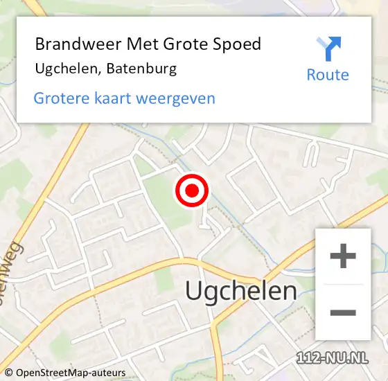 Locatie op kaart van de 112 melding: Brandweer Met Grote Spoed Naar Ugchelen, Batenburg op 21 juni 2016 19:07