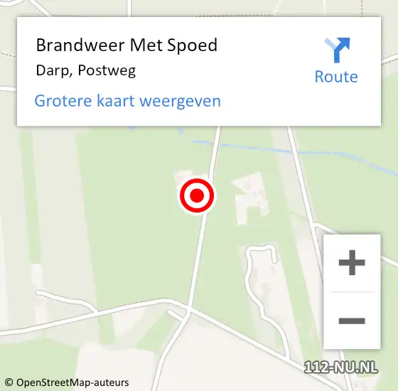 Locatie op kaart van de 112 melding: Brandweer Met Spoed Naar Darp, Postweg op 21 juni 2016 19:31