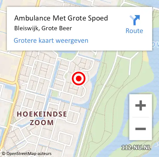 Locatie op kaart van de 112 melding: Ambulance Met Grote Spoed Naar Bleiswijk, Grote Beer op 21 juni 2016 21:35
