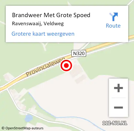 Locatie op kaart van de 112 melding: Brandweer Met Grote Spoed Naar Ravenswaaij, Veldweg op 21 juni 2016 23:36