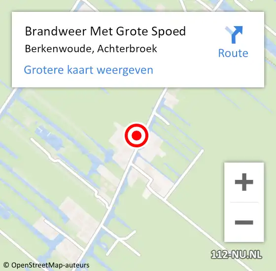 Locatie op kaart van de 112 melding: Brandweer Met Grote Spoed Naar Berkenwoude, Achterbroek op 22 juni 2016 04:37