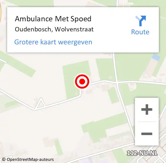 Locatie op kaart van de 112 melding: Ambulance Met Spoed Naar Oudenbosch, Wolvenstraat op 22 juni 2016 08:15