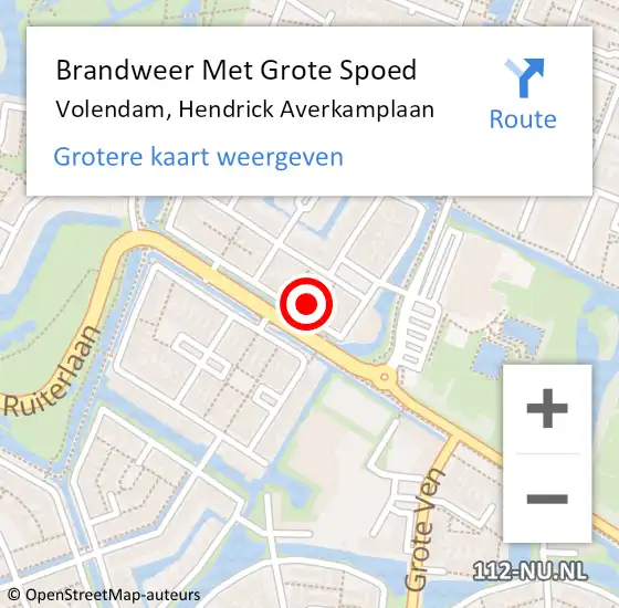 Locatie op kaart van de 112 melding: Brandweer Met Grote Spoed Naar Volendam, Hendrick Averkamplaan op 22 juni 2016 08:20