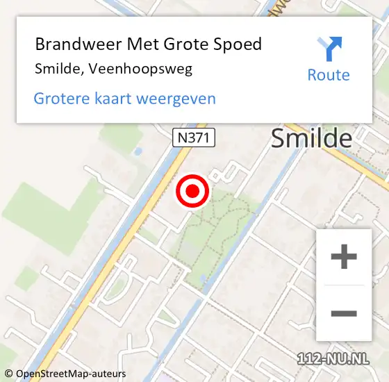 Locatie op kaart van de 112 melding: Brandweer Met Grote Spoed Naar Smilde, Veenhoopsweg op 22 juni 2016 09:48