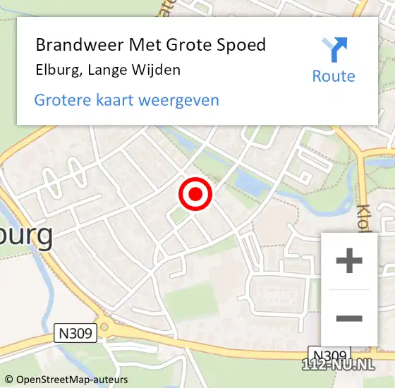 Locatie op kaart van de 112 melding: Brandweer Met Grote Spoed Naar Elburg, Lange Wijden op 22 juni 2016 10:00