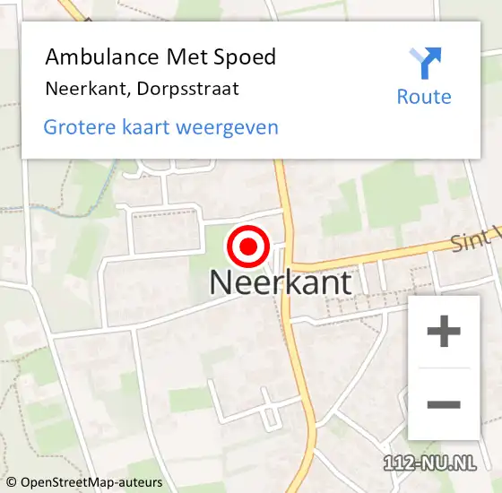 Locatie op kaart van de 112 melding: Ambulance Met Spoed Naar Neerkant, Dorpsstraat op 22 juni 2016 10:04