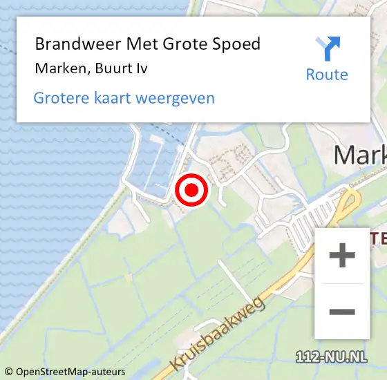 Locatie op kaart van de 112 melding: Brandweer Met Grote Spoed Naar Marken, Buurt Iv op 22 juni 2016 11:43