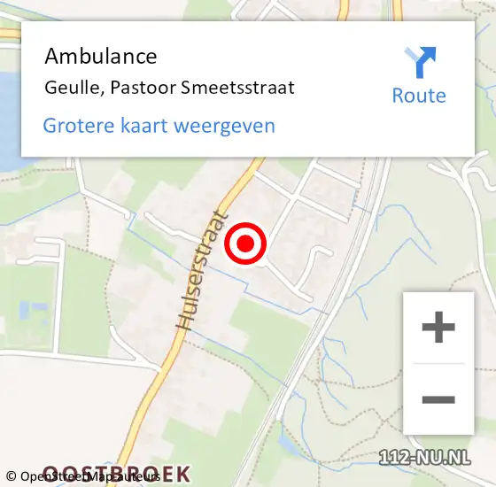 Locatie op kaart van de 112 melding: Ambulance Geulle, Pastoor Smeetsstraat op 18 december 2013 23:39