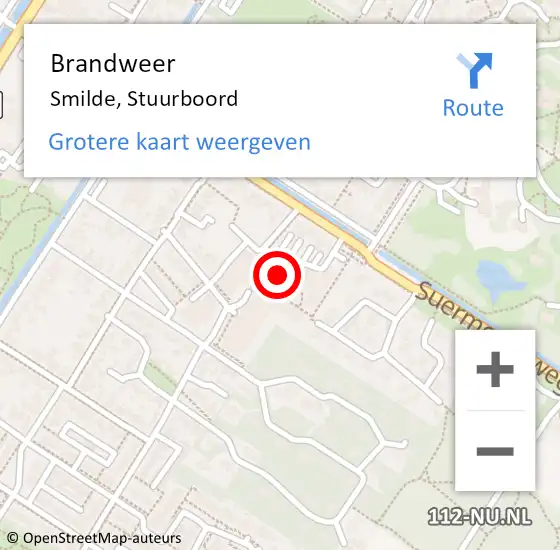 Locatie op kaart van de 112 melding: Brandweer Smilde, Stuurboord op 22 juni 2016 12:25
