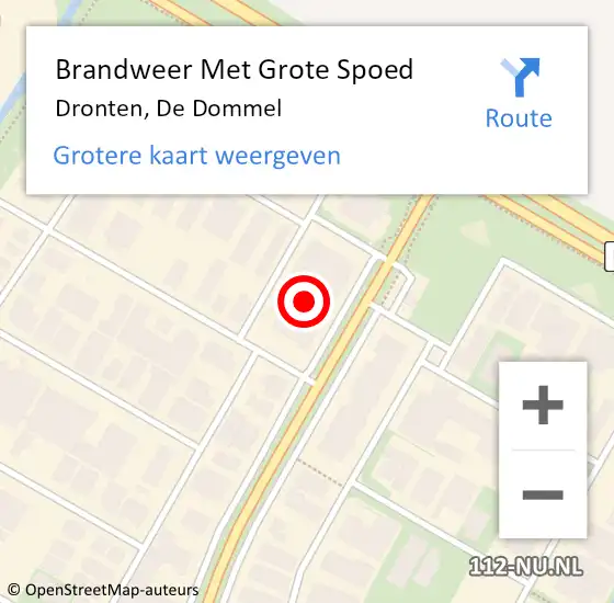 Locatie op kaart van de 112 melding: Brandweer Met Grote Spoed Naar Dronten, De Dommel op 22 juni 2016 14:49