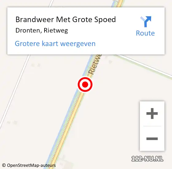 Locatie op kaart van de 112 melding: Brandweer Met Grote Spoed Naar Dronten, Rietweg op 22 juni 2016 15:02