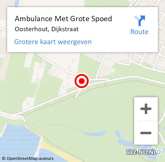 Locatie op kaart van de 112 melding: Ambulance Met Grote Spoed Naar Oosterhout, Dijkstraat op 22 juni 2016 15:23