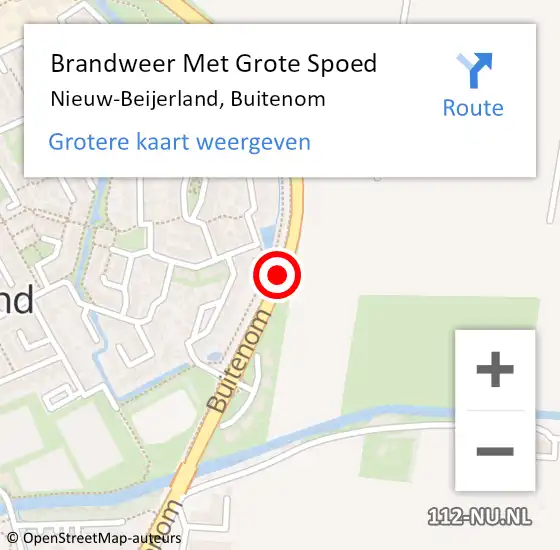 Locatie op kaart van de 112 melding: Brandweer Met Grote Spoed Naar Nieuw-Beijerland, Buitenom op 22 juni 2016 15:48