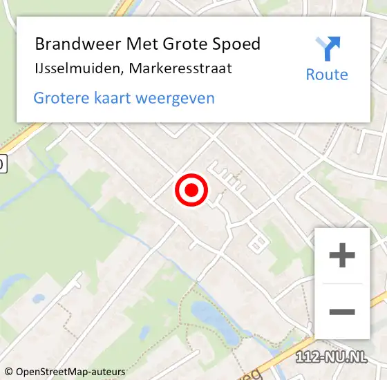 Locatie op kaart van de 112 melding: Brandweer Met Grote Spoed Naar IJsselmuiden, Markeresstraat op 22 juni 2016 18:21