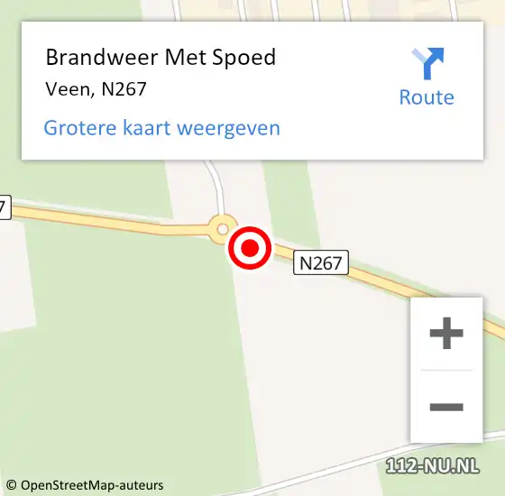 Locatie op kaart van de 112 melding: Brandweer Met Spoed Naar Veen, N267 op 22 juni 2016 19:11