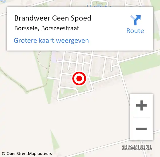 Locatie op kaart van de 112 melding: Brandweer Geen Spoed Naar Borssele, Borszeestraat op 22 juni 2016 19:55