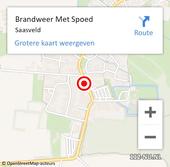 Locatie op kaart van de 112 melding: Brandweer Met Spoed Naar Saasveld op 22 juni 2016 21:55