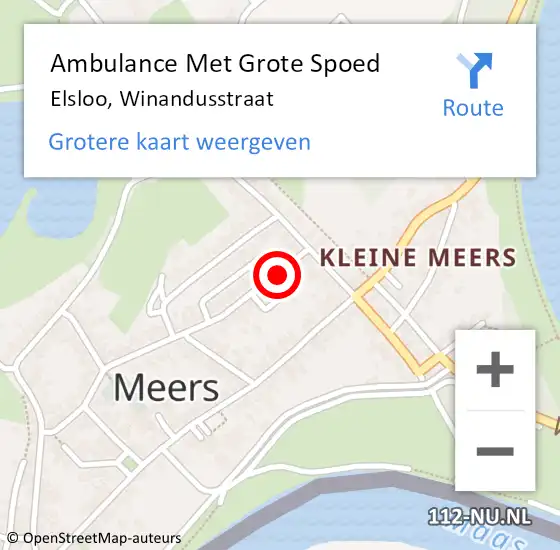 Locatie op kaart van de 112 melding: Ambulance Met Grote Spoed Naar Elsloo, Winandusstraat op 19 december 2013 02:41