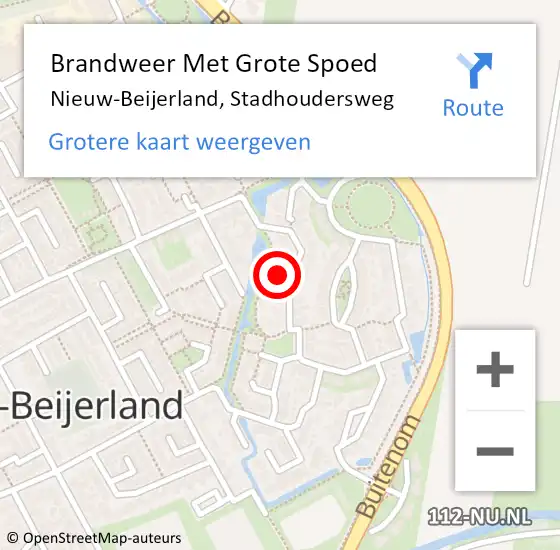 Locatie op kaart van de 112 melding: Brandweer Met Grote Spoed Naar Nieuw-Beijerland, Stadhoudersweg op 23 juni 2016 02:05