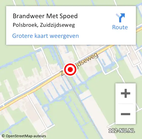 Locatie op kaart van de 112 melding: Brandweer Met Spoed Naar Polsbroek, Zuidzijdseweg op 23 juni 2016 03:11