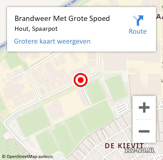 Locatie op kaart van de 112 melding: Brandweer Met Grote Spoed Naar Hout, Spaarpot op 23 juni 2016 05:16