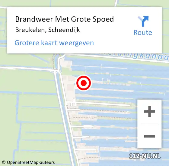 Locatie op kaart van de 112 melding: Brandweer Met Grote Spoed Naar Breukelen, Scheendijk op 23 juni 2016 06:29