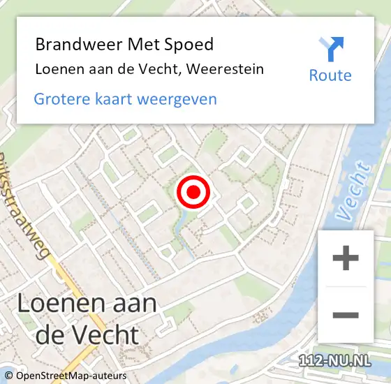 Locatie op kaart van de 112 melding: Brandweer Met Spoed Naar Loenen aan de Vecht, Weerestein op 23 juni 2016 06:30